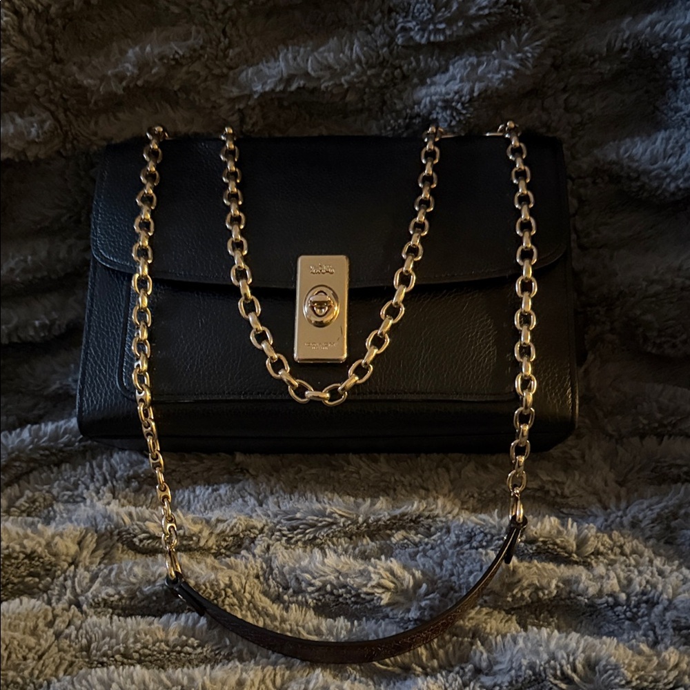 Coach Black Crossbody Bag with Gold Chain - Picture 2 of 6